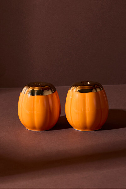 Perotti طقم ملح وفلفل من البورسلين على شكل قرع البحر مكون من قطعتين