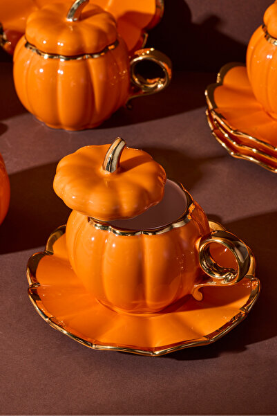 Perotti Balkabak 6 Kişilik Porselen Kahve Fincanı 10x7.2x7.3 cm