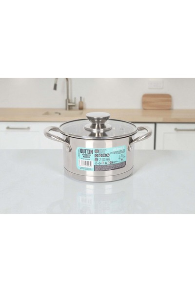 Quttin Stainless steel pot 16 cm 1.8 L with Hermes lid – premium quality for efficient cooking