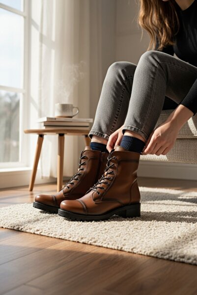 VeliKundura H&MANC Справжня шкіра, застібка-блискавка та шнурівка, жіночі чоботи