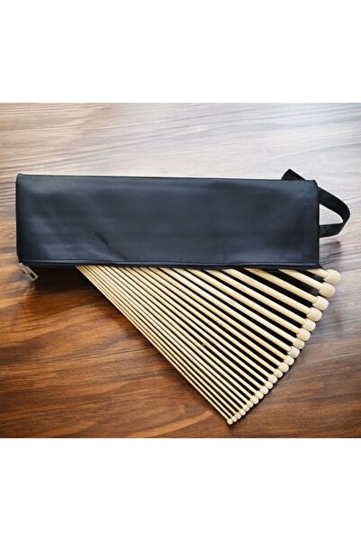 TıkTık AL Bambu Örgü Şiş Seti Cüzdanlı Set ( 3-3,5-4-4,5-5-6-7-8-9-10 ) No 10...