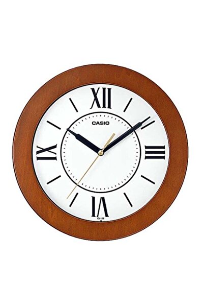 Casio Round Shaped Analog Wall Clock Brown/White/Black