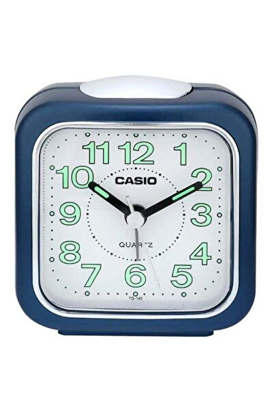 Casio ساعة طاولة منبه تناظرية أزرق/أبيض/فضي 6.7×6.4×3.4 سم