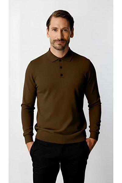 İgs Кафе Стандартна кройка Слим кройка Пола с висока яка Едноцветна Дълъг ръкав Плетен