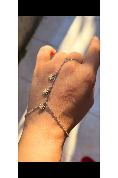 Lion Gümüş renk papatyalı sahmran