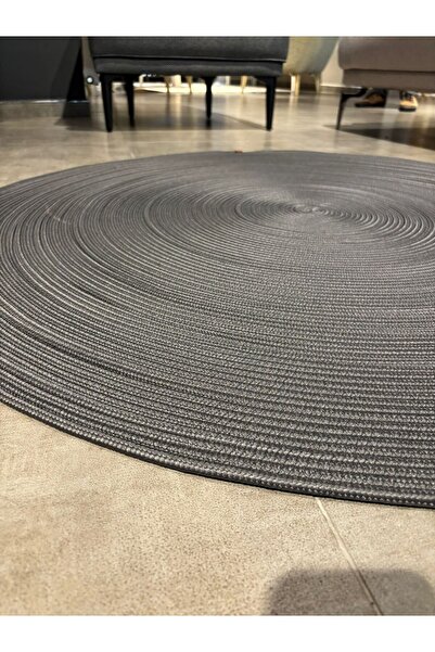 Türkmen Ev Tekstil Gümüş Gri Jüt ,Hasır ,Yuvarlak Halı, Kilim ,Paspas, Banyo,...