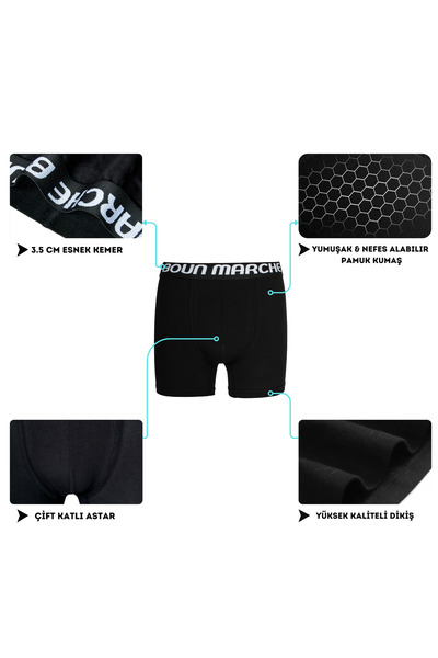 BOUN MARCHE Ανδρικά εσώρουχα Boxer ελαστικό ύφασμα Premium 6-συσκευασία EVAN