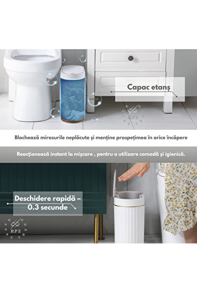 RAPAZ TREND RPZ Motion sensor trash can, 7 liters, anti-odor/silent closing, IPX5