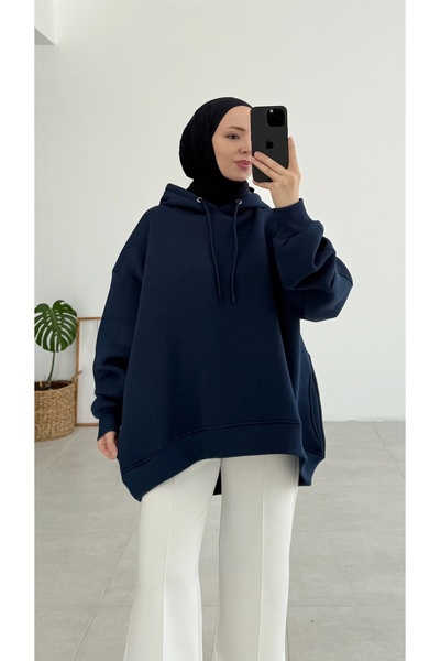 diğer588 Alvia Kapşonlu Lacivert Sweatshirt