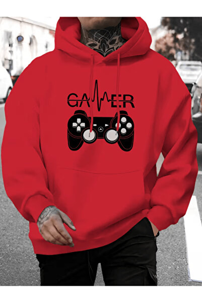 ORVIO Group Men's Game Console Printed Hooded Sweatshirt