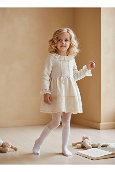 Zuzu White Ecru Baby Girl Dress