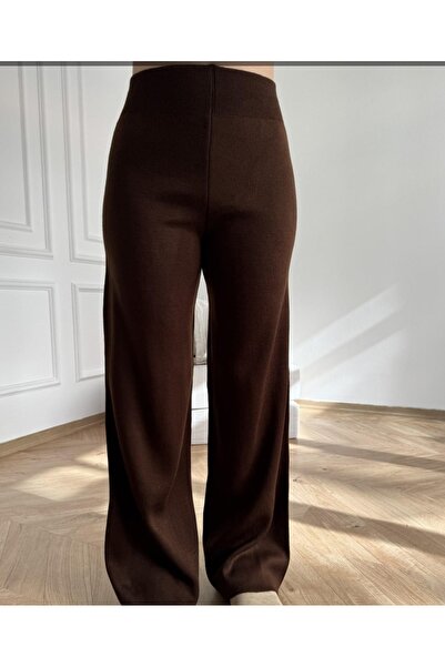 Vaniza High Waist Wide Leg Knitwear Trousers