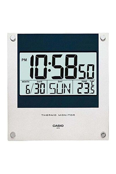 Casio Square Shaped Digital Wall Clock Grey/Black 236x221x25mm