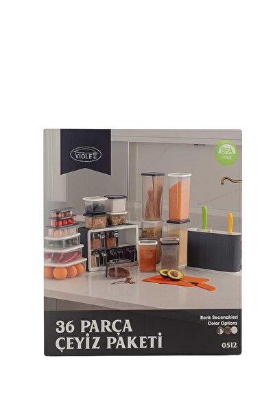 Violet 36 Parça Pratik Mutfak Çeyiz Paketi