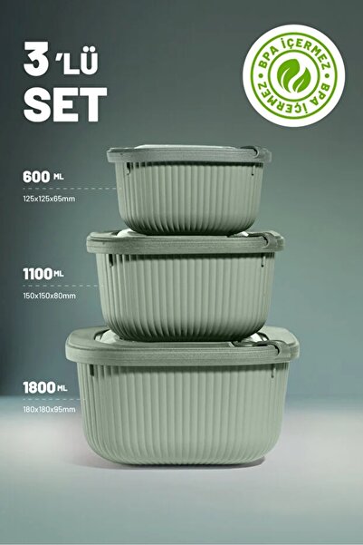 VESTA Concept مجموعة حاويات تخزين مكونة من 3 قطع - مع أغطية مانعة للتسرب، متو...