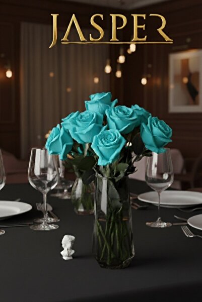 JASPER 1 Piece Artificial Turquoise Rose Valentine's Day Engagement Promise G...