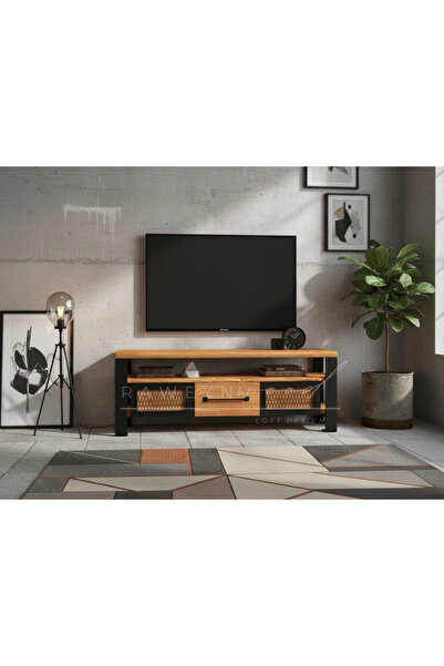 raweyn IRON DOĞAL AHŞAP ÇEKMECELİ TV ÜNİTESİ - 130cm