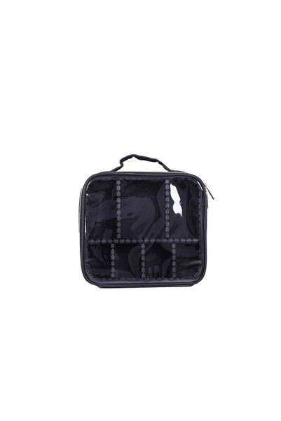 Salon System Black Makeup Bag with Gold Trim -