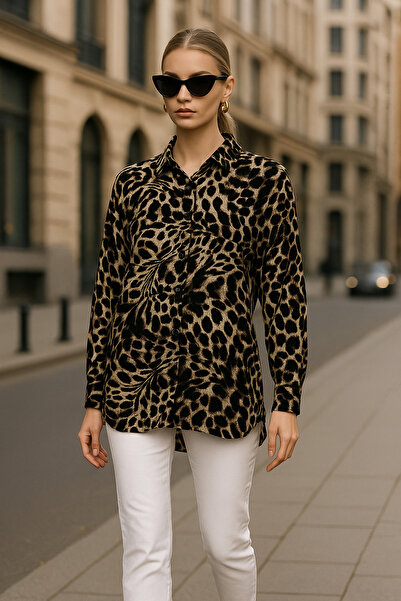 minikiss Viscon Fabric Leopard Printed Sports Shirt