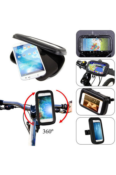 MRG Universal Phone Holder XL L-150, For Bicycle / Motorcycle, Waterproof, Black