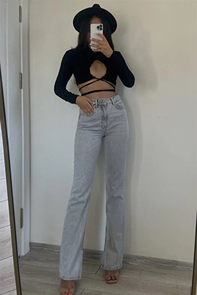 WODDİ بنطلون نسائي من مورينا روز بخصر عالٍ أرجل واسعة فضفاض وواسع ومريح قماش ...