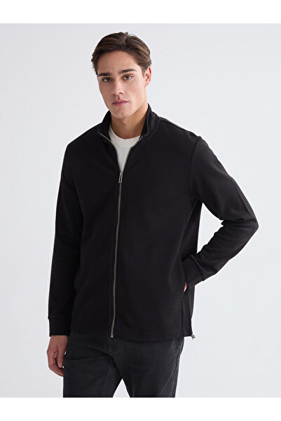 LC Waikiki Mg Trenden Black Mock Neck Long Sleeve Men's Zippered Sweatshirt