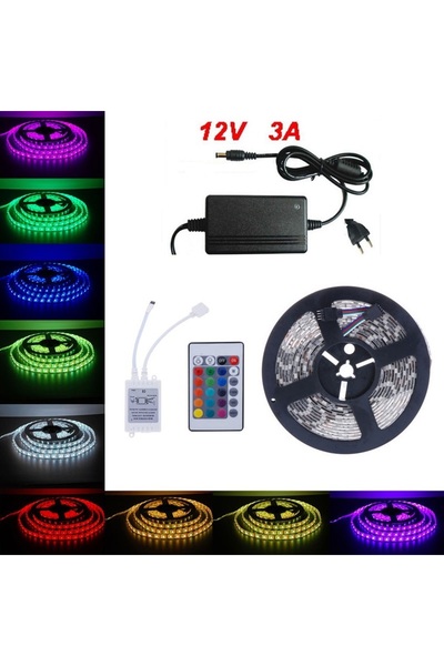 MRG Kit 5m RGB LED Strip Remote Control and Transformer
