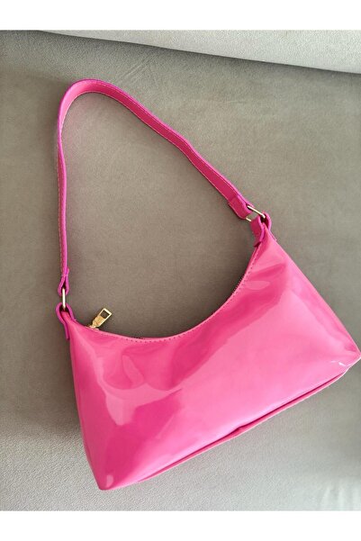 MY VİNTAGE Women Pink Patent Leather Shoulder Bag