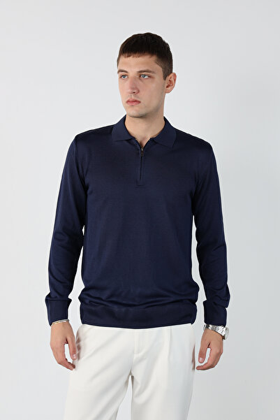 Mesfeno Ανδρικό πλεκτό με φερμουάρ με λαιμόκοψη πόλο