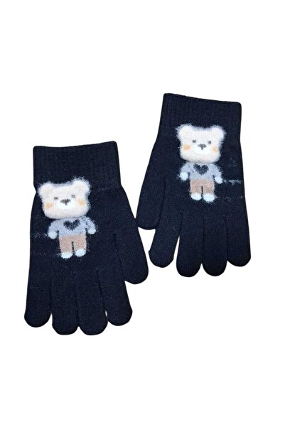 Kitti Boy's Knitted Gloves with Teddy Bear Figure