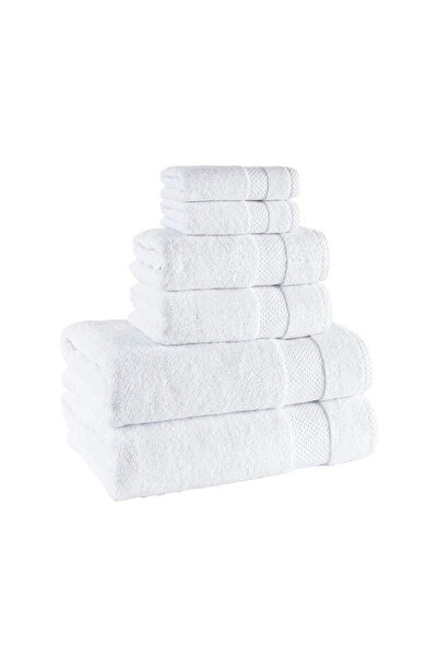 HRN Textile 6 Piece Luxury Towel Set - 2 Face Towels, 2 Hand Towels, 2 Bath Towels - 100% Cotton |   600Gsm