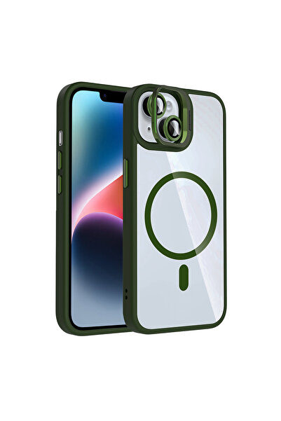 ceppark غطاء جوكو آيفون 14 مع عدسة ريميم وحامل ماجسيف - أخضر داكن