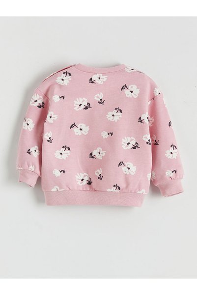 LC Waikiki Crew Neck Floral Baby Girl Sweatshirt and Leggings