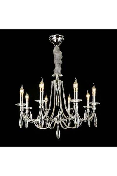 GENERAL Classic Hanging Chandelier Silver 10 Bulbs - LED Lighting