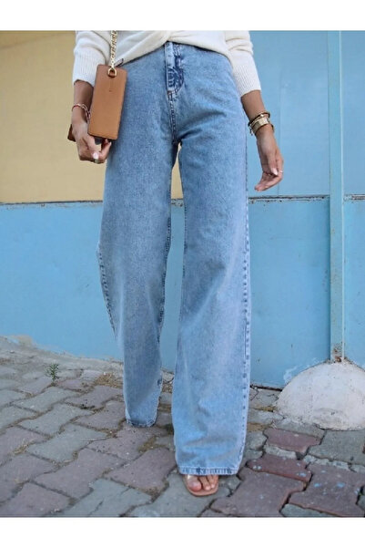 WODDİ بنطلون نسائي من مورينا روز بخصر عالٍ أرجل واسعة فضفاض وواسع ومريح قماش ...