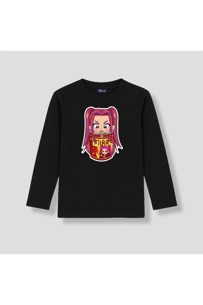 mixxi fashion Kpop Demon Hunters Huntrix Mira Long Sleeve Printed Girls' T-Sh...