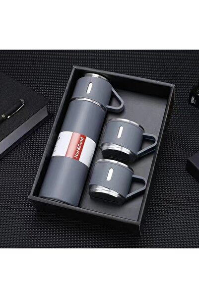 JollyMag Termoska 500 ml, se 3 šedými hrnky, balená v dárkové krabičce, JollyMag, BD24SZ