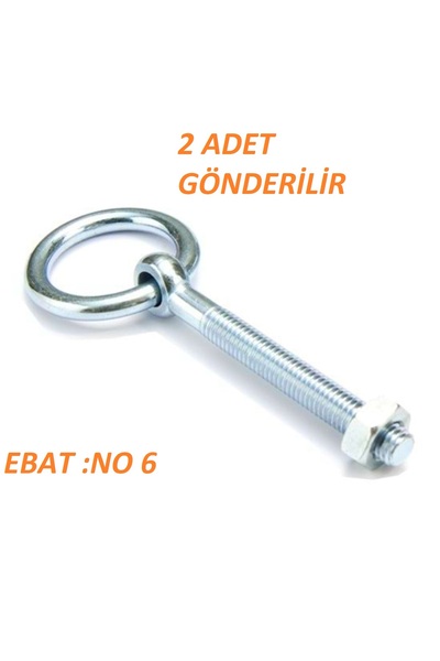 Ersa HALKALI CİVATA M6 NUMARA :6 ( 2 ADET GÖNDERİLİR)