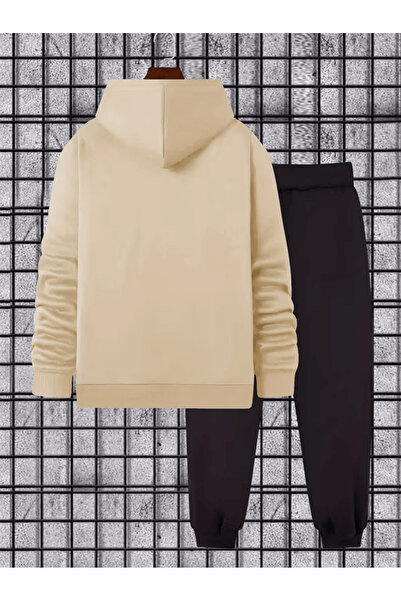 ORVIO Group Men's Crazy Face Printed Hooded Tracksuit Set