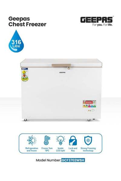Geepas Chest Freezer 316 L (GCF3702WSH) White