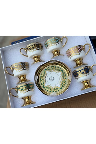 Hediye Köşkü KSV Brendon Lüks Porselen 6 Kişilik Kahve Takımı