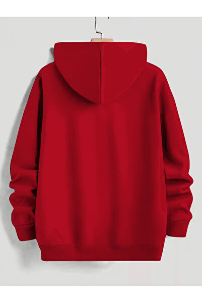 ORVIO Group Men's Minimalist Wave Printed Hooded Sweatshirt