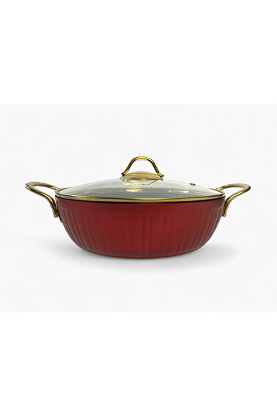 KM KISMET Kismet Elite elegant red aluminum saucepan with gold handles 26cm