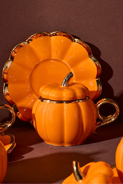 Perotti Balkabak 6 Kişilik Porselen Kahve Fincanı 10x7.2x7.3 cm