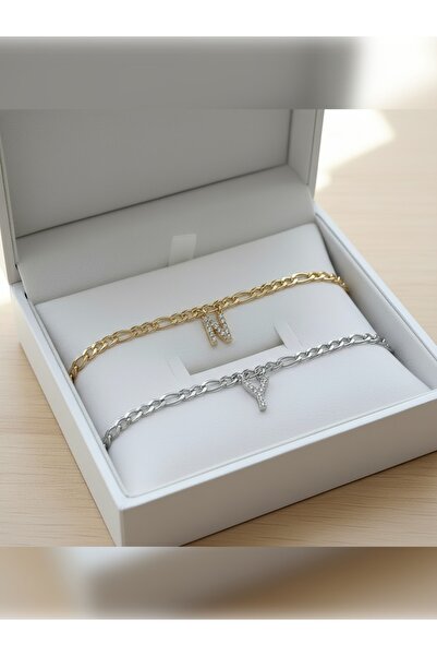 PURE BERRY ZİRKON TAŞLI BAŞ HARFLİ ÇİFT SEVGİLİ ARKADAŞ DOSTLUK BİLEKLİĞİ %10...