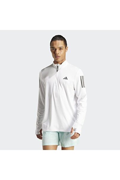 adidas Own the Run B Half Zip Men's White Stand Collar Sweatshirt