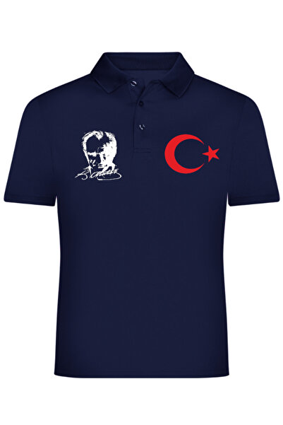 Teknik Ataturk Moon Star Printed Polo Neck T-Shirt