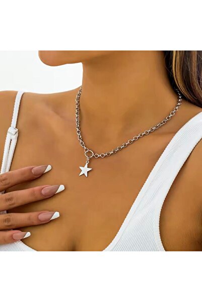 derokas Stainless Steel Trend Exquisite Stylish Design Women Charm Necklace