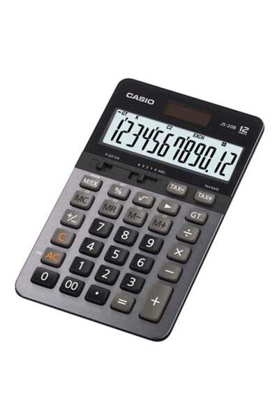 Casio آلة حاسبة أساسية مكونة من 12 رقمًا باللون الرمادي/الأسود