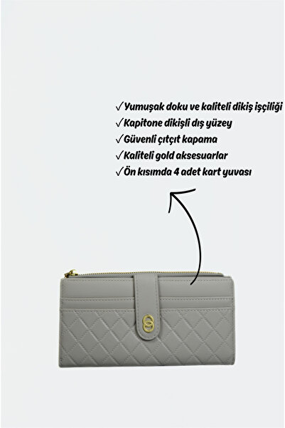 Mazel Design 659 Genuine Leather Quilted Pattern Imported Wallet - Stylish Women's Wallet with Zipper and Card Holder